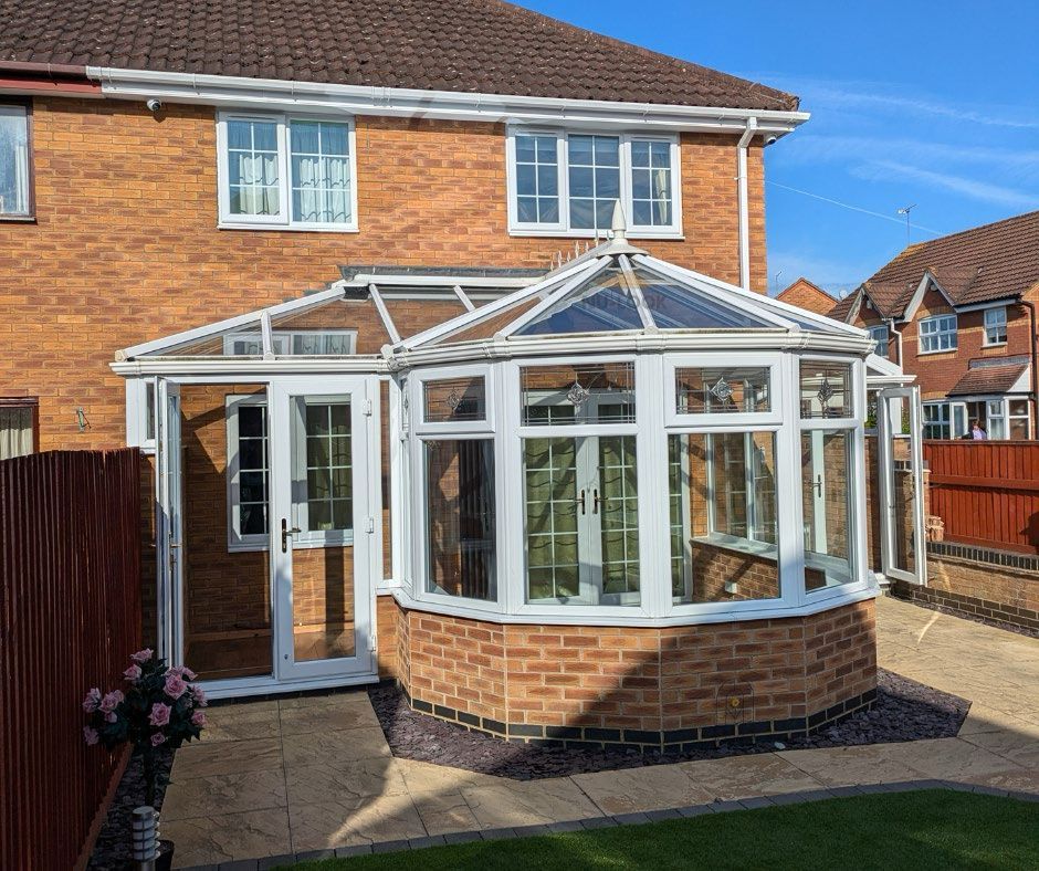 Before: victorian glass roof replaced with a tiled roof in Pewter Grey